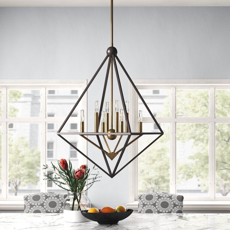 Statement geometric outlet chandelier